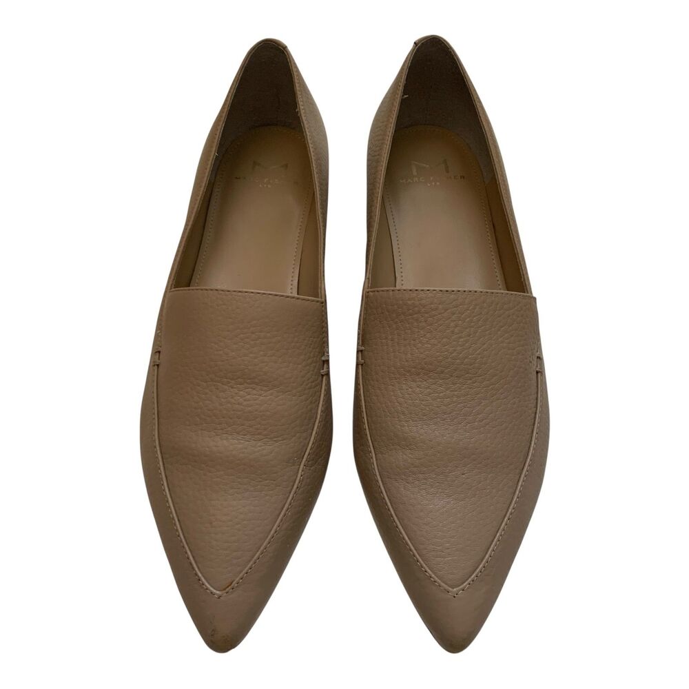 Marc Fisher Women's Taupe Flats Size 7.5 M Pointy Toe Pebbled Office Casual